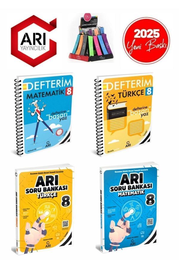 Arı 2025 8.Sınıf  Mat-Türkçe Konu Anlatımlı Defter+Soru Bankası +Kalemlik - Arı Yayıncılık - Image 1