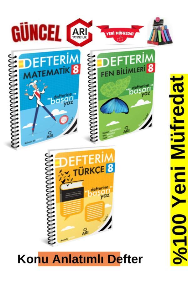 2025 Arı Yayınları 8.Sınıf Matematik-Fen-Türkçe Konu Anlatımlı Soru Bankası Defter+Kalemlik - Arı Yayıncılık - Image 1