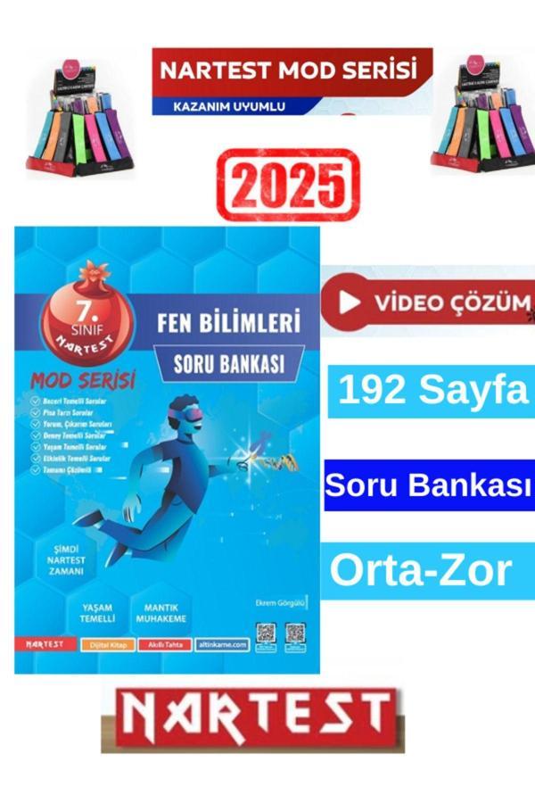 Nartest Yayınları Mod Serisi 2025 7.Sınıf Fen Bilimleri  Video Çözümlü Soru Bankası+Kalemlik - Nartest Yayınevi - Image 1