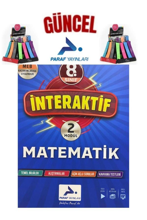 Güncel Paraf Yayınları 8.Sınıf İnteraktif Matematik 1-2.Modül Tek Kitap Soru Kütüphanesi+Kalemlik - Paraf Yayınları - Image 1