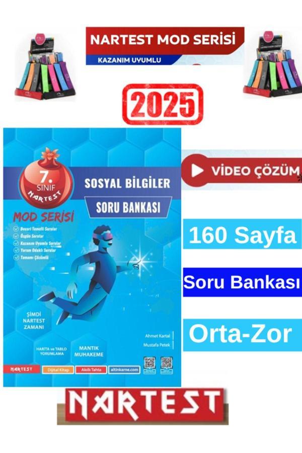 Nartest Yayınları Mod Serisi 2025 7.Sınıf Sosyal Bilgiler Video Çözümlü Soru Bankası+Kalemlik - Nartest Yayınevi - Image 1
