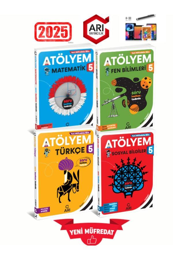Arı  2025 5.Sınıf Atölyem Mat-Fen-Türkçe-Sosyal %100 Yeni Konu Özetli Soru Bankası+Kalem - Arı Yayıncılık - Image 1