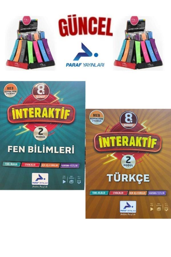 Güncel Paraf 8.Sınıf İnteraktif Fen-Türkçe 1-2.Modül Tek Kitap Soru Kütüphanesi+Kalemlik - Paraf Yayınları - Image 1