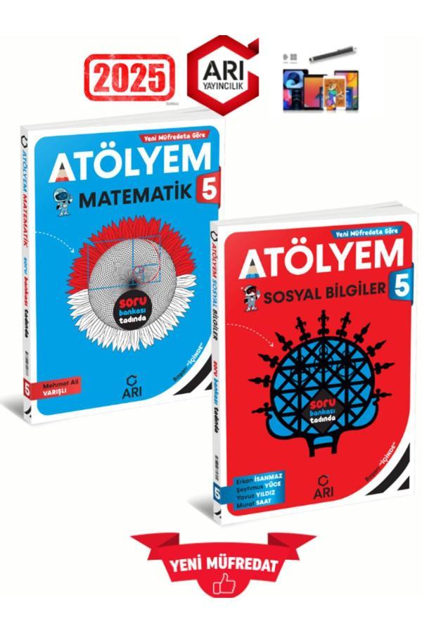 Arı Yayıncılık 2025 5.Sınıf Atölyem Matematik-Sosyal %100 Yeni Konu Özetli Soru Bankası+Kalem - Arı Yayıncılık - Image 1