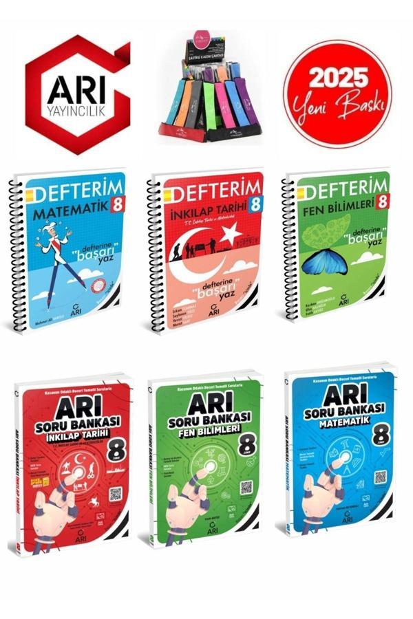 Arı 2025 8.Sınıf Mat.-Fen- Ink.Tarihi Konu Anlatımlı Defter+Soru Bankası Seti(6Kitap)+Kalemlik - Arı Yayıncılık - Image 1