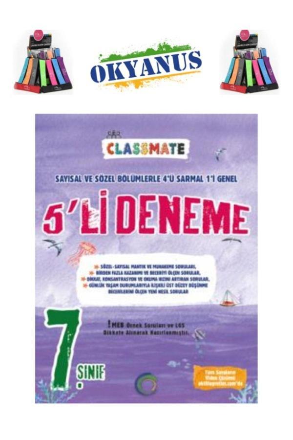 Güncel 7.Sınıf Classmate Tüm Dersler 5 li Deneme Seti+Kalemlik - Okyanus Yayıncılık - Image 1