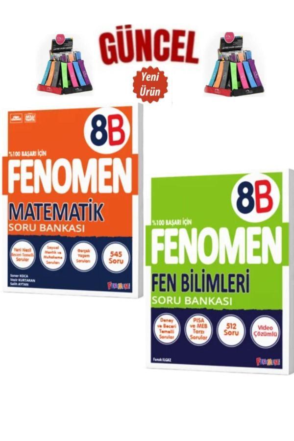 Güncel 8.Sınıf Matematik-Fen Bilimleri (B)545-512 Soru(Zor)Soru Bankası Seti+Kalemlik - Fenomen Yayıncılık - Image 1
