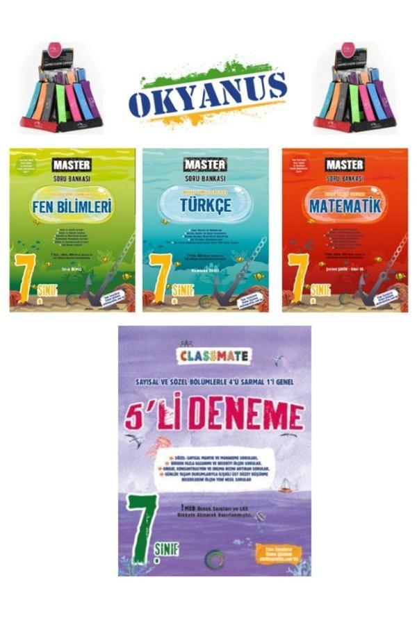 Güncel 7.Sınıf Master Matematik-Fen-Türkçe-5li Deneme Seti+Kalemlik - Okyanus Yayıncılık - Image 1