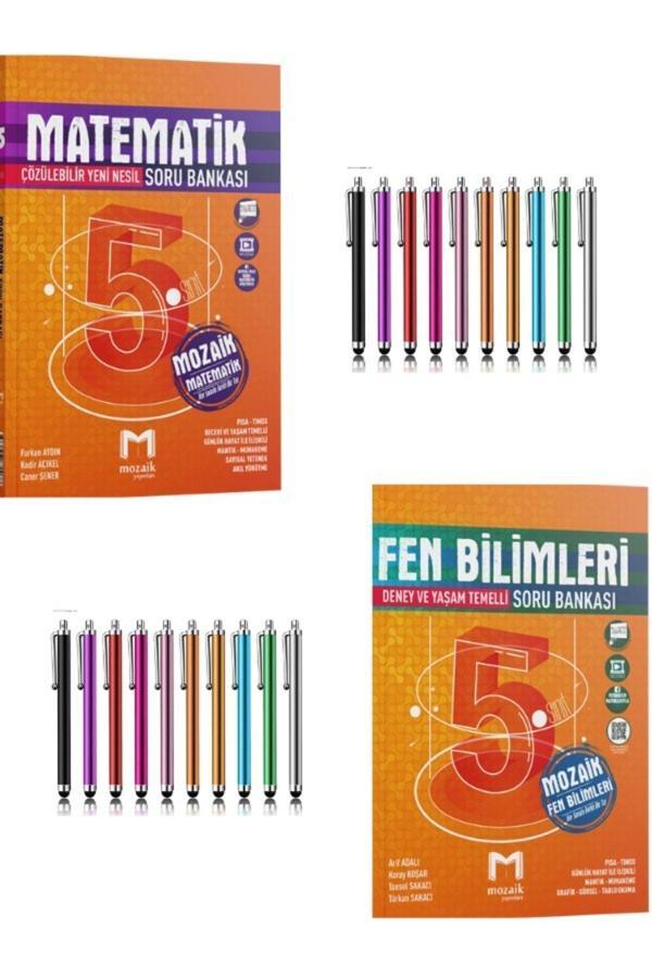 Mozaik 5.Sınıf Matematik-Fen Bilimleri Soru Bankası Seti+Dokunmatik Kalem - Mozaik Yayınları - Image 1