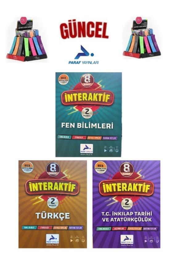 Güncel Paraf 8.Sınıf İnteraktif Fen-Türkçe-İnk.Tarihi 1-2.Modül Tek Kitap Soru Kütüphanesi+Kalemlik - Paraf Yayınları - Image 1
