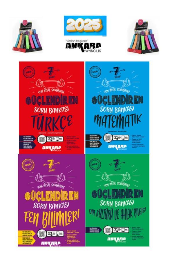 Ankara 7.Sınıf Matematik-Türkçe-Fen-Din(4Kitap)Soru Bankası+Kalemlik - Ankara Yayıncılık - Image 1