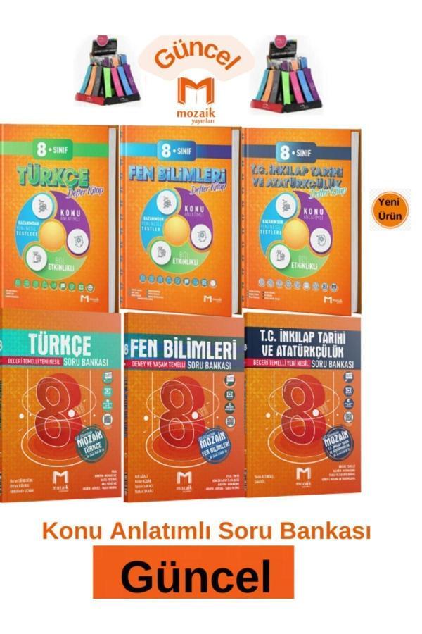 Mozaik 8.Sınıf Fen-Türkçe-İnk.Tarihi Konu Anlatım Etkinlikli Defter Kitap-Soru Bankası Seti+Kalemlik - Mozaik Yayınları - Image 1