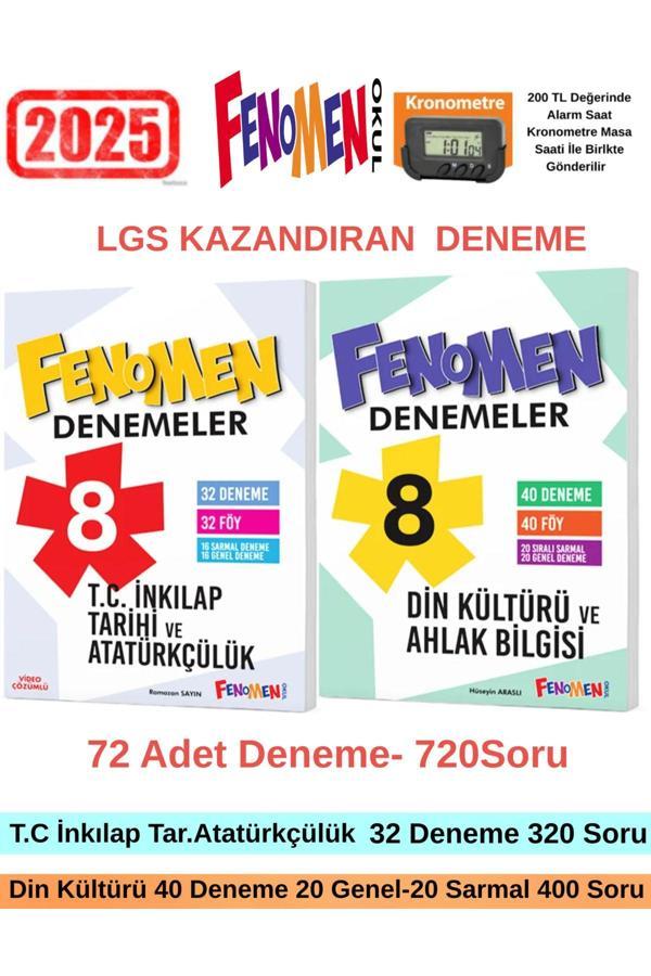 2025 8.Sınıf T.C İnk.Tarihi 32-Din Kültürü 40 (72 Deneme 720 Soru) Deneme+Kronometre - Fenomen Yayıncılık - Image 1