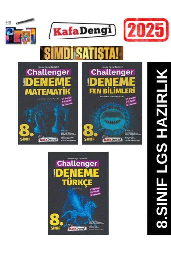KAFADENGİ 8.Sınıf Matematik12-Fen12-Türkçe12 Branş Deneme Seti+Kalem - Kafa Dengi - Image 1