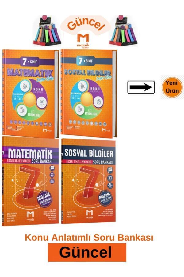 Mozaik 7.Sınıf Matematik-Sosyal Konu Anlatım Etkinlikli Defter Kitap-Soru Bankası Seti+Kalemlik - Mozaik Yayınları - Image 1