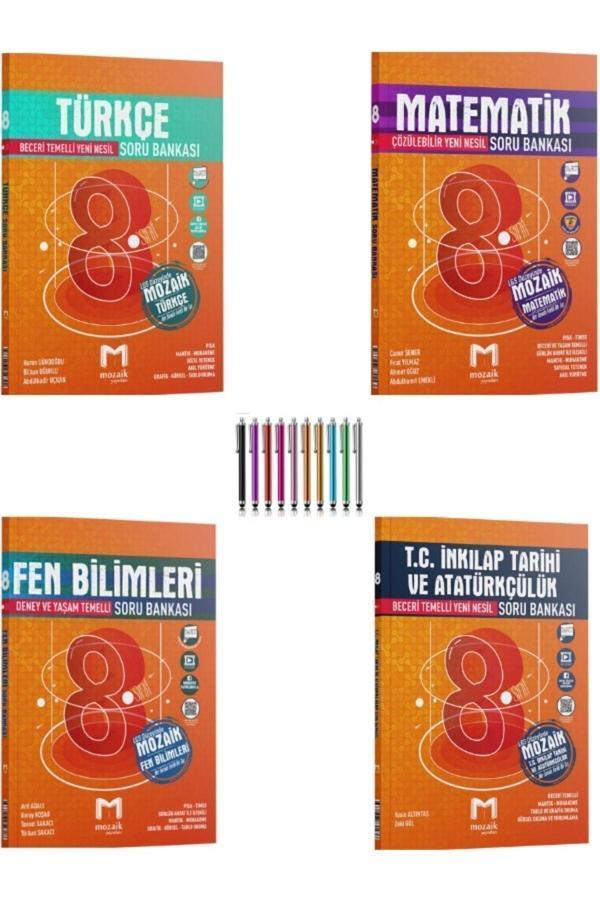 Mozaik Müfredat 8.Sınıf Tüm Dersler (4 Kitap)Soru Bankası Seti+Dokunmatik Kalem - Mozaik Yayınları - Image 1