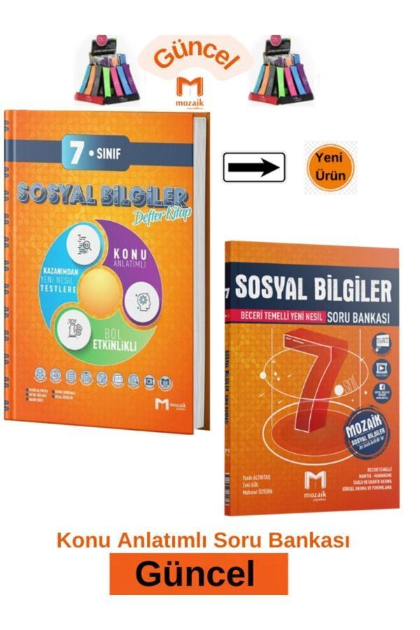 Mozaik 7.Sınıf Sosyal Bilgiler Konu Anlatım Etkinlikli Defter Kitap-Soru Bankası Seti+Kalemlik - Mozaik Yayınları - Image 1