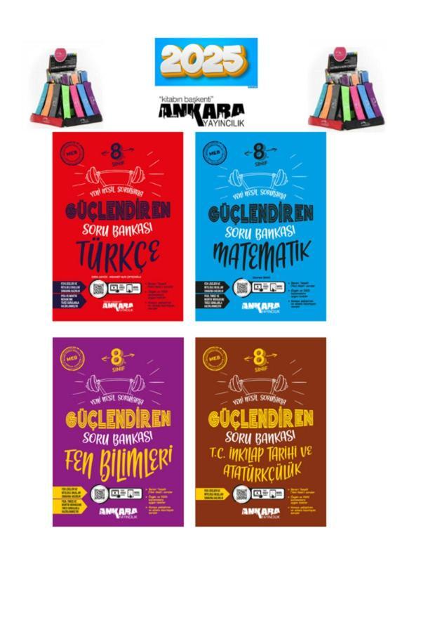Güncel 8.Sınıf Güçlendiren Türkçe-Matematik-Fen-İnk.Tarihi Soru Bankası Seti+Kalemlik - Ankara Yayıncılık - Image 1