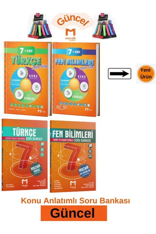 Mozaik 7.Sınıf Türkçe-Fen Konu Anlatım Etkinlikli Defter Kitap-Soru Bankası Seti+Kalemlik - Mozaik Yayınları - Image 1
