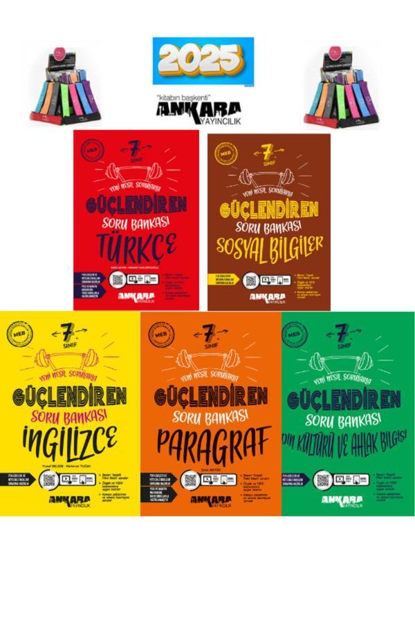 Ankara 7.Sınıf Türkçe-Sosyal-İngilizce-Paragraf-Din(5Kitap)Soru Bankası+Kalemlik - Ankara Yayıncılık - Image 1