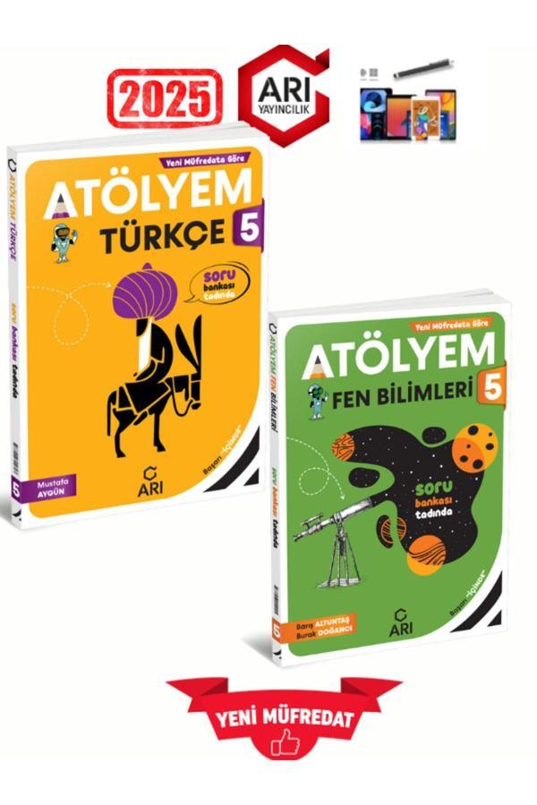 Arı Yayıncılık 2025 5.Sınıf Atölyem Türkçe-Fen %100 Yeni Konu Özetli Soru Bankası+Kalem - Arı Yayıncılık - Image 1