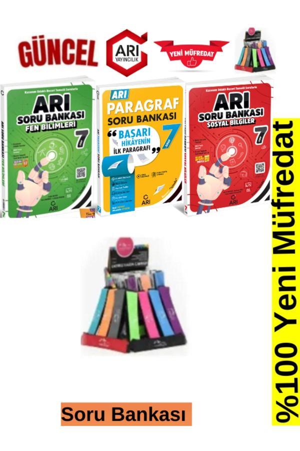 Arı Yayınları Güncel 7.Sınıf Fen-Paragraf-Sosyal Soru Bankası Seti+Kalemlik - Arı Yayıncılık - Image 1