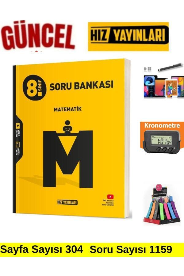 Hız 8.Sınıf Matematik Video Çözümlü Soru Bankası+Kronometre+Kalemlik+Kalem - Hız Yayınları - Image 1