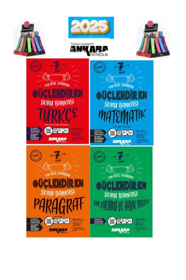 Güncel 7.Sınıf Matematik-Türkçe-Din-Paragraf Soru Bankası Seti+ Cambridge Kalemlik - Ankara Yayıncılık - Image 1