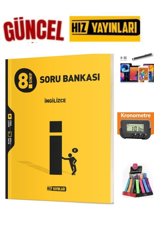 Hız 8.Sınıf İngilizce Video Çözümlü Soru Bankası+Kronometre+Kalemlik+Kalem - Hız Yayınları - Image 1