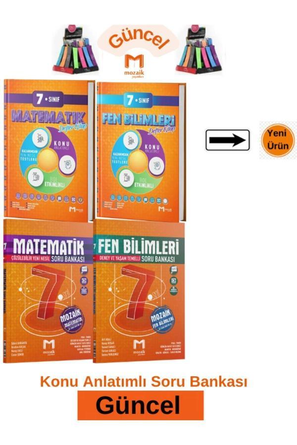 Mozaik 7.Sınıf Fen-Matematik Konu Anlatım Etkinlikli Defter Kitap-Soru Bankası Seti+Kalemlik - Mozaik Yayınları - Image 1