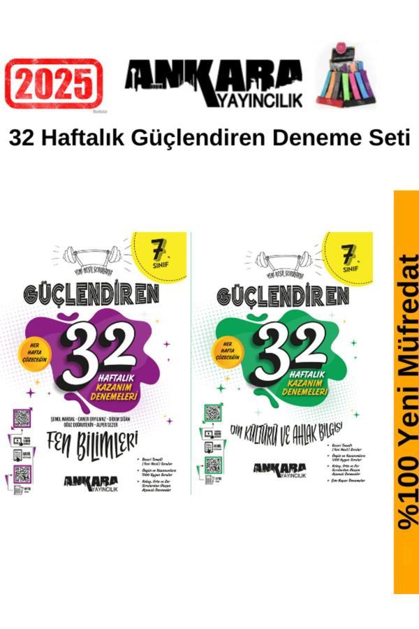 Ankara 7.Sınıf Güçlendiren Fen-Din 32 Hafta Deneme Seti+Kalemlik - Ankara Yayıncılık - Image 1