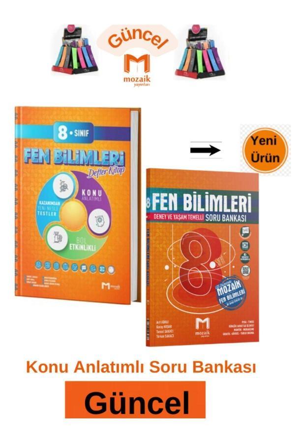 Mozaik 8.Sınıf Fen Bilimleri Konu Anlatım Etkinlikli Defter Kitap-Soru Bankası Seti+Kalemlik - Mozaik Yayınları - Image 1