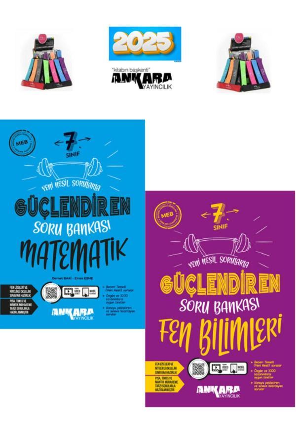 Ankara 7.Sınıf Matematik-Fen(2Kitap)Soru Bankası Seti+ Kalemlik - Ankara Yayıncılık - Image 1