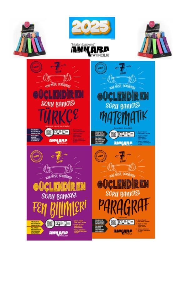 Güncel 7.Sınıf Türkçe-Matematik-Fen-Paragraf Soru Bankası+ Cambridge Kalemlik - Ankara Yayıncılık - Image 1
