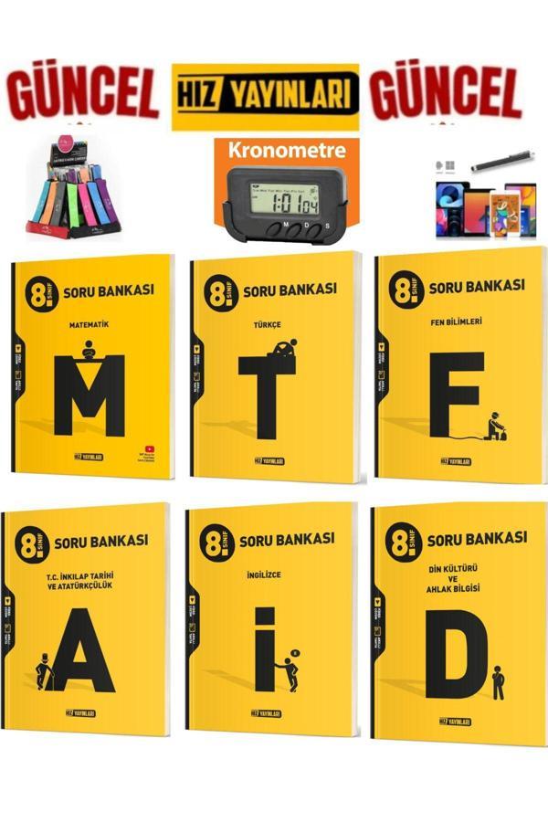 Hız 8.Sınıf Tüm Dersler M-T-F-İ-İ-D Soru Bankası Set+Kronometre+Kalemlik+Kalem - Hız Yayınları - Image 1
