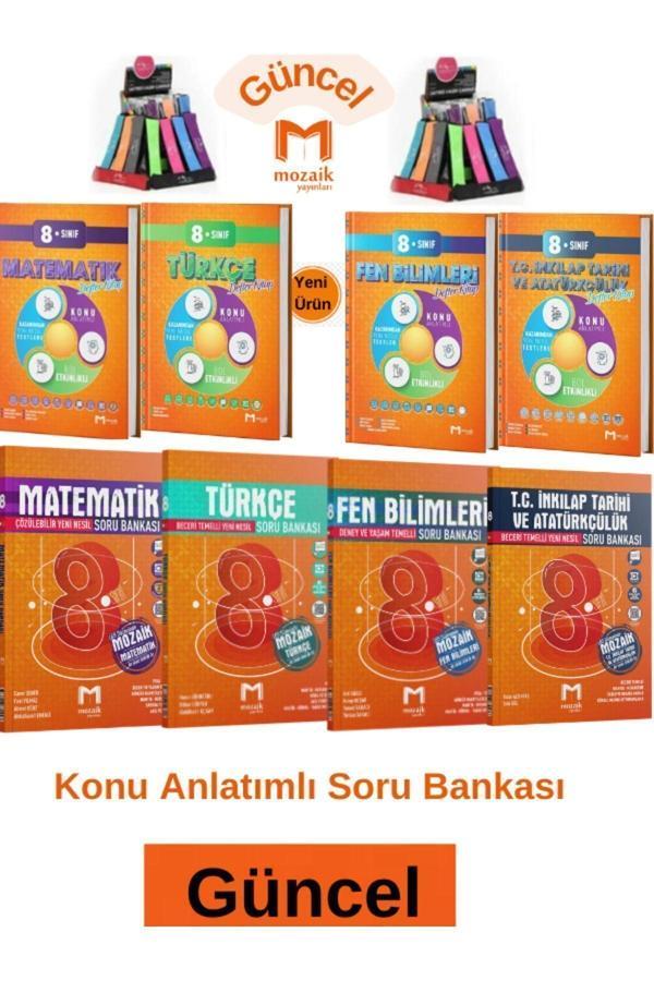 Mozaik 8.Sınıf Tüm Dersler(M-T-F-İ)Konu Anlatım Etkinlikli Defter Kitap-Soru Bankası Seti+Kalemlik - Mozaik Yayınları - Image 1