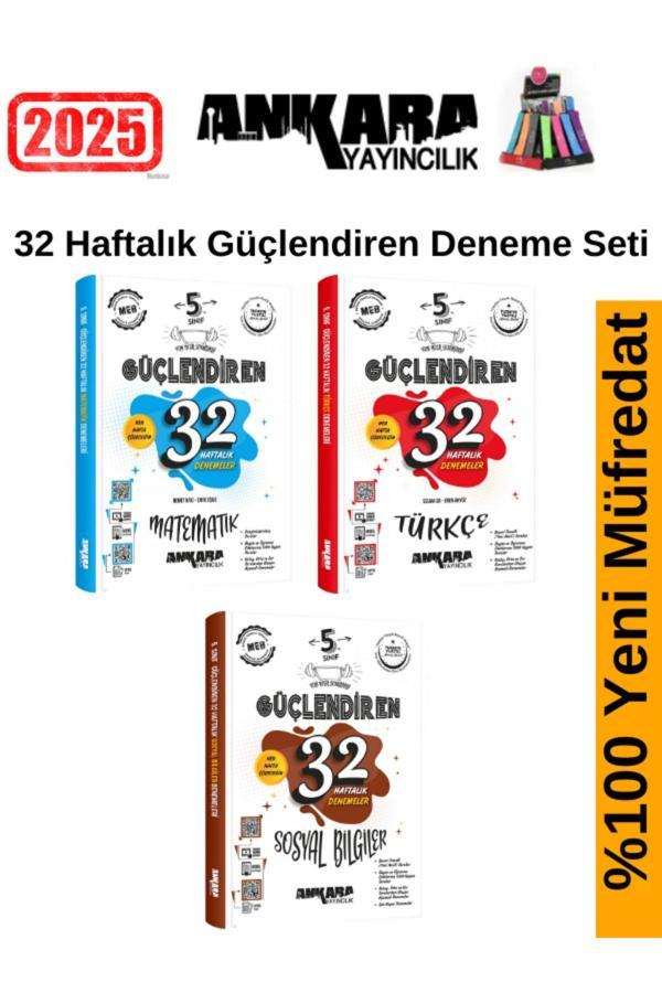 Ankara 5.Sınıf Güçlendiren Matematik-Türkçe-Sosyal 32 Haftalık Deneme Seti+Kalemlik - Ankara Yayıncılık - Image 1