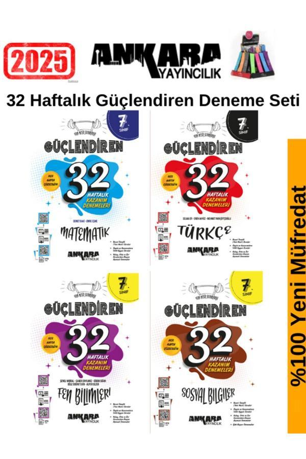 Ankara 7.Sınıf Güçlendiren Matematik-Türkçe-Fen-Sosyal 32 Hafta Deneme Seti+Kalemlik - Ankara Yayıncılık - Image 1