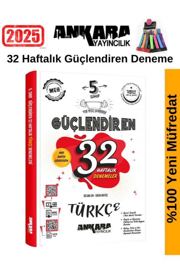 Ankara 5.Sınıf Güçlendiren Türkçe 32 Haftalık Deneme Seti+Kalemlik - Ankara Yayıncılık - Image 1
