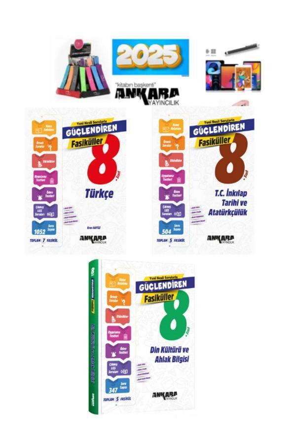 Ankara 8.Sınıf Türkçe-Din-İnkilap 17 Fasikül Konu Anlatımlı Soru Bankası Seti+Kalemlik+Kalem - Ankara Yayıncılık - Image 1