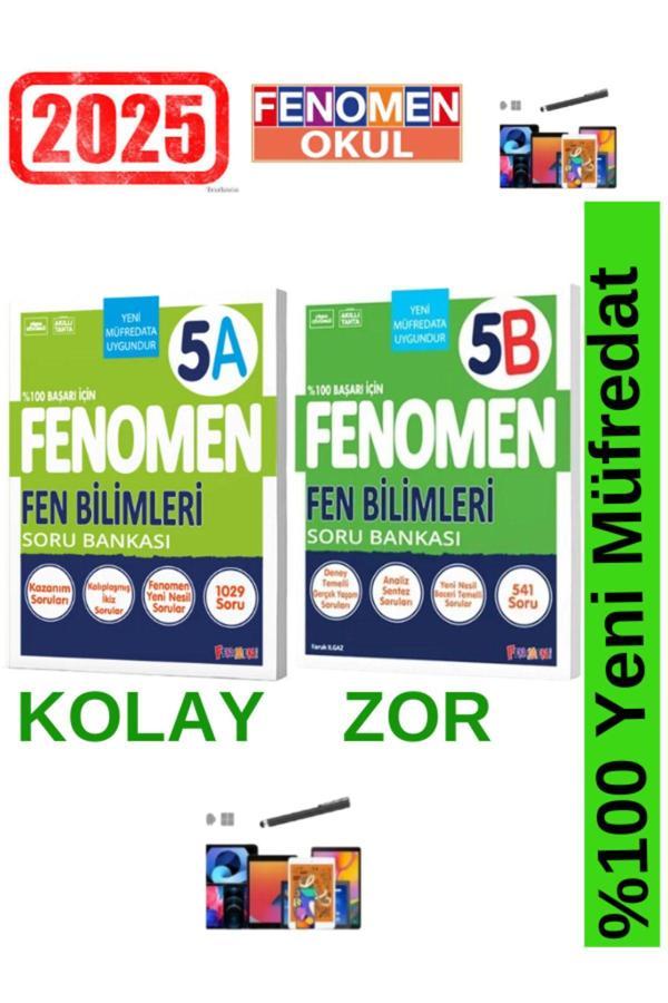 2025 5.Sınıf Fen (AB) Kolay-Zor(1029-541)Soru %100 Yeni Müfredat Soru Bankası Seti+Kalem - Fenomen Yayıncılık - Image 1