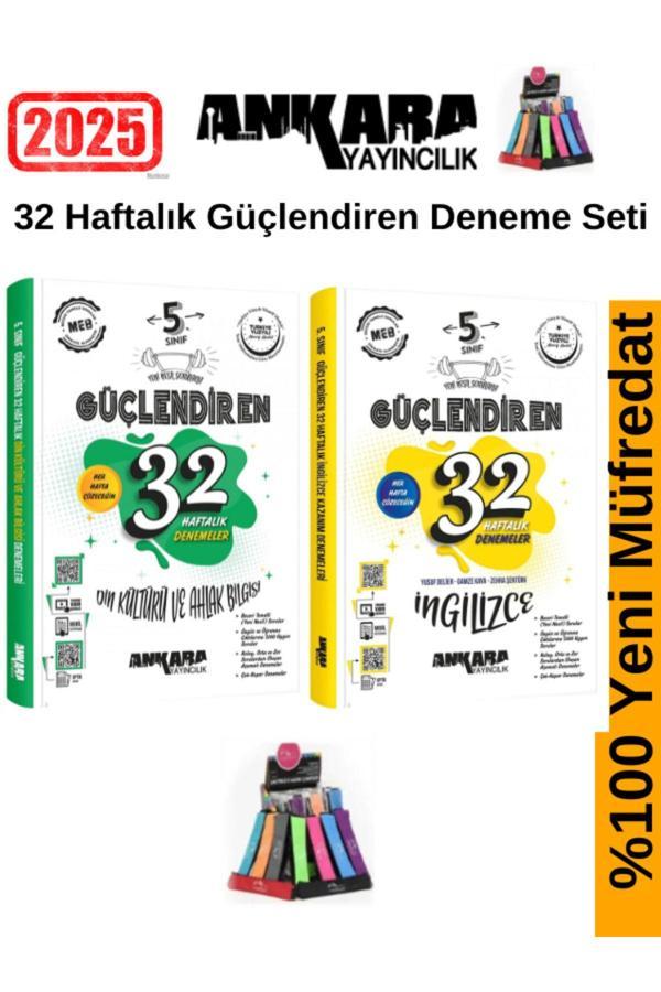Ankara 5.Sınıf Güçlendiren Din-İngilzce 32 Haftalık Deneme Seti+Kalemlik - Ankara Yayıncılık - Image 1