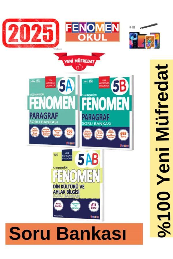 2025 5.Sınıf Paragraf(AB)-Din Kültürü (AB)611 Soru %100 Yeni Müfredat Soru Bankası Seti+Kalem - Fenomen Yayıncılık - Image 1