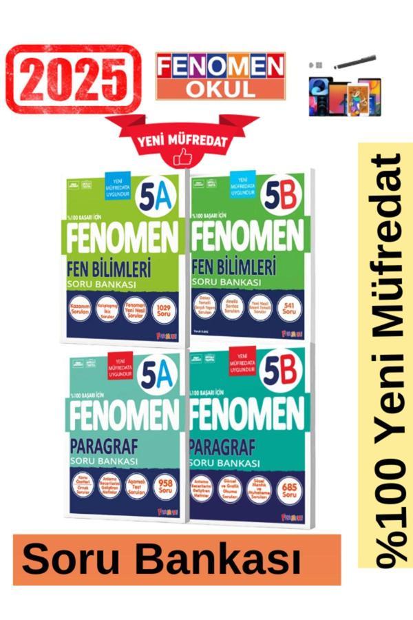 2025 5.Sınıf Fen(AB)Kolay-Zor -Paragraf(AB) Kolay-Zor %100 Yeni Müfredat Soru Bankası Seti+Kalem - Fenomen Yayıncılık - Image 1