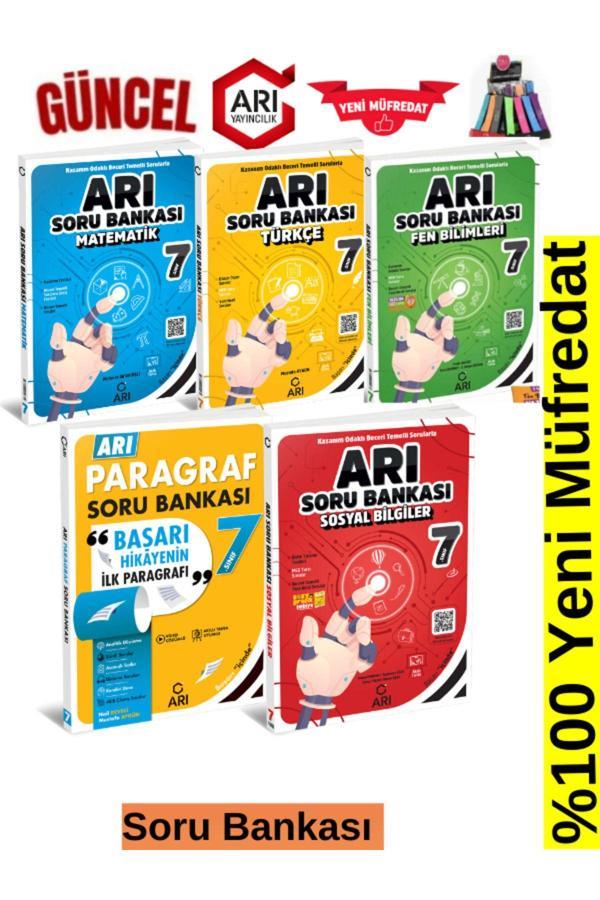Arı Yayınları Güncel 7.Sınıf Tüm Dersler(M-T-F-P-S)5 Kitap Soru Bankası Seti+Kalemlik - Arı Yayıncılık - Image 1