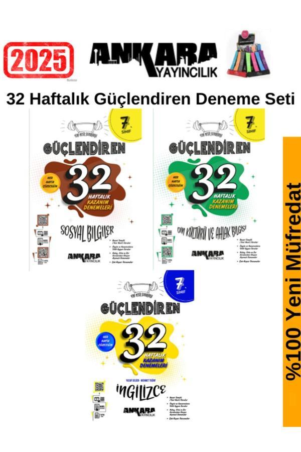 Ankara 7.Sınıf Güçlendiren Sosyal-İngilizce-Din 32 Hafta Deneme Seti+Kalemlik - Ankara Yayıncılık - Image 1