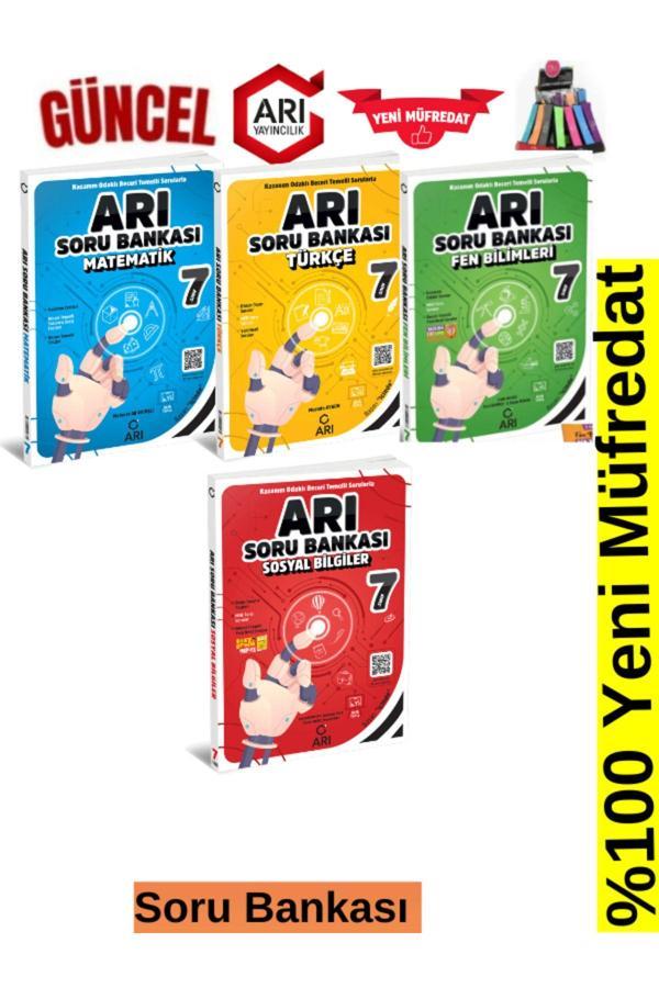 Arı Yayınları Güncel 7.Sınıf Matematik-Türkçe-Fen-Sosyal Soru Bankası Seti+Kalemlik - Arı Yayıncılık - Image 1