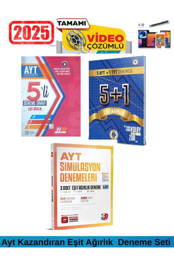Ayt Eşit Ağırlık 5 Deneme+Sarmal Ayt 5+1 Eşit Ağırlı kDeneme+3D Ayt Eşit Ağırlık 3 Deneme+Kalem - Hız ve Renk Yayınları - Image 1