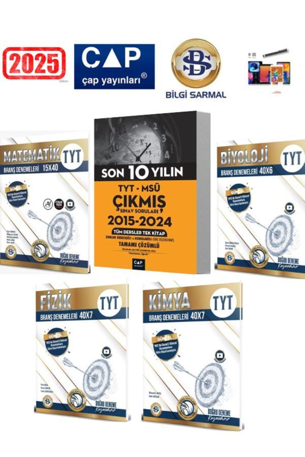 Çap Tyt-Msü Son 10 Yıl Çıkmış Sorular+Sarmal Tyt Mat-Fizik-Kimya-Biyoloji Deneme Seti+Kalem - Çap Yayınları - Image 1