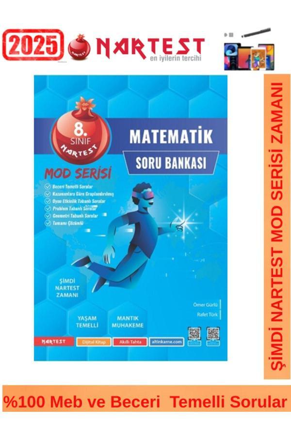 Nartest 2025 8.Sınıf Mod Serisi Matematik Video Çözümlü Soru Bankası+Android Kalem - Nartest Yayınevi - Image 1